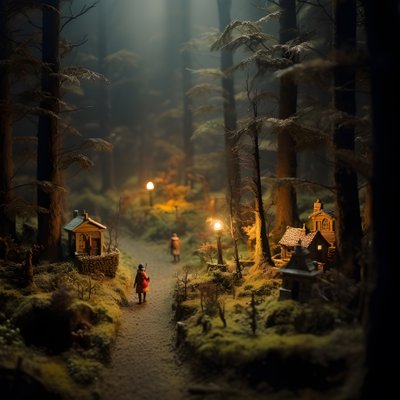 Miniature Tilt-Shift Halloween Forest with Foggy Trees and a Spooky Atmosphere 1 by Kurt Heppke