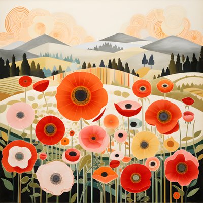 Poppies in Tuscany 1 by Kurt Heppke