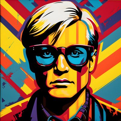 Pop Art Portrait, Half-Body, Colorful, Graphic, Morning, in the Style of Andy Warhol, Roy Lichtenstein, Robert Rauschenberg, Jasper Johns, Keith Haring 3 by Kurt Heppke