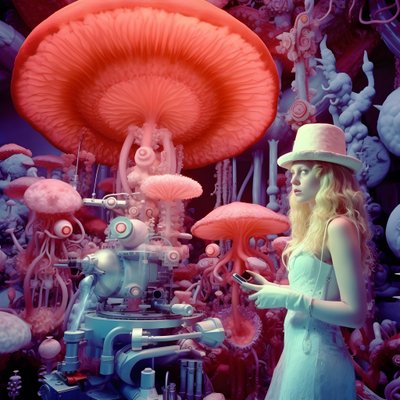 Super-Resolution Electron Microscope Shot of Woman in the Artistic Style of David LaChapelle 4 by Kurt Heppke