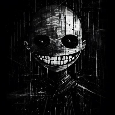 The Smiling Face is Drawn on Black Paper 1 by Kurt Heppke