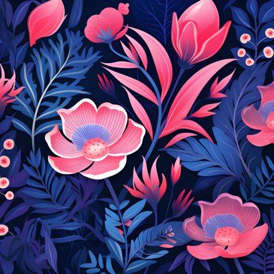 A Bouquet of Flowers in Pink and Blue 4 by Kurt Heppke