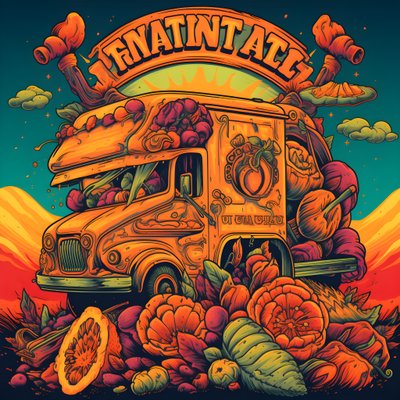Artistic Event Poster for Food Trucks in a Skatepark in Northern California 4 by Kurt Heppke