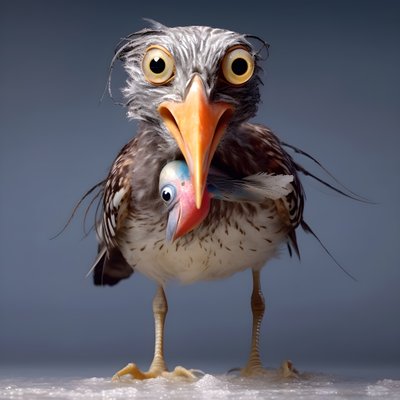 A Sandpiper Holding a Fish 2 by Kurt Heppke