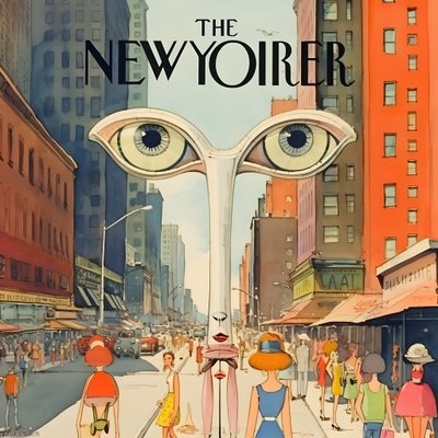 Colorful New Yorker Cover Vintage Cartoon Gag 4 by Kurt Heppke