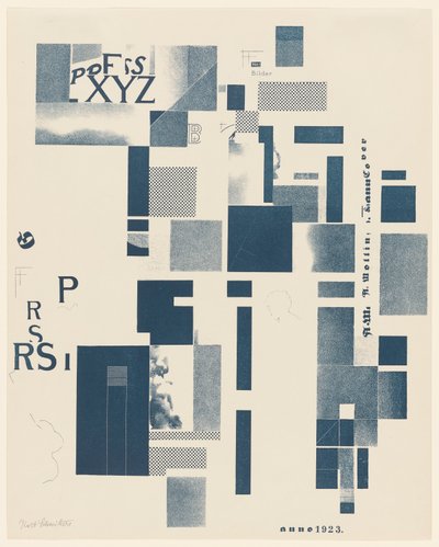 Untitled, No. 3 of 6 from the Portfolio Merz 3. Kurt Schwitters 6 Lithos. Merz Portfolio. First Portfolio of the Merz Publisher by Kurt Schwitters