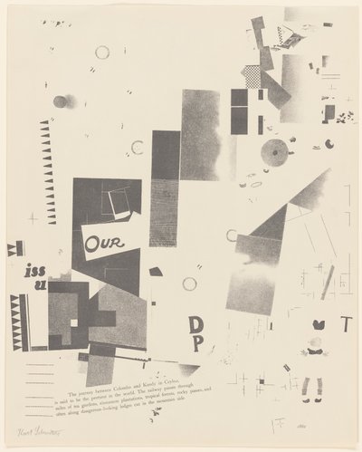 Untitled, No. 6 of 6 from the Portfolio Merz 3. Kurt Schwitters 6 Lithos. Merz Portfolio. First Portfolio of the Merz Publisher by Kurt Schwitters