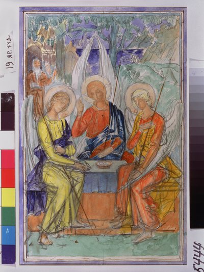 The Holy Trinity by Kuzma Sergeevich Petrov Vodkin