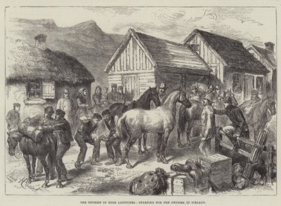 The Tourist in High Latitudes, starting for the Geysirs in Iceland by L. Huard