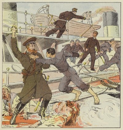 Tragic end of the commander of the Steregushchy by L. Malespine