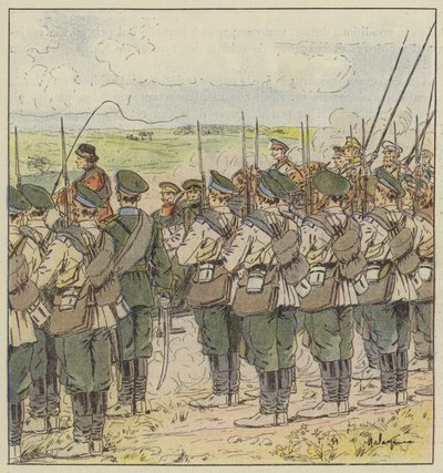 Russian troops honor the passing of a general officer by L. Malespine