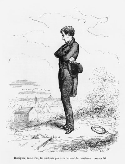 Left Alone, Rastignac Walked a Few Steps to the Highest Part of the Cemetery, Illustration from 