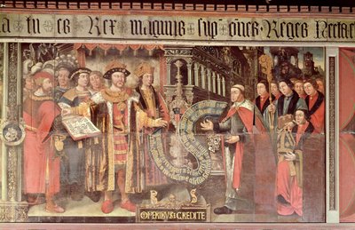 Bishop Robert Sherburne with Henry VIII by Lambert Barnard
