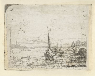 Ship on a Shore by Lambertus  Hardenberg