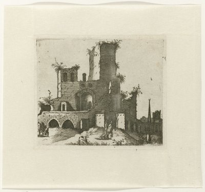 Ruins with Rectangular Tower by Lambertus Suavius