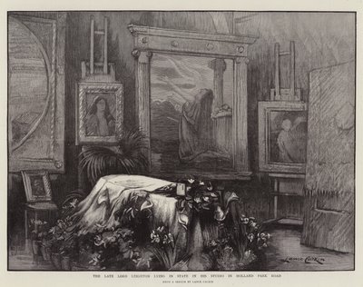 The Late Lord Leighton lying in State in his Studio in Holland Park Road by Lance Calkin