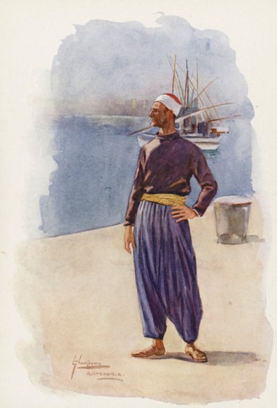 People of Egypt: Alexandrian Boatmen, Marakbi by Lance Thackeray