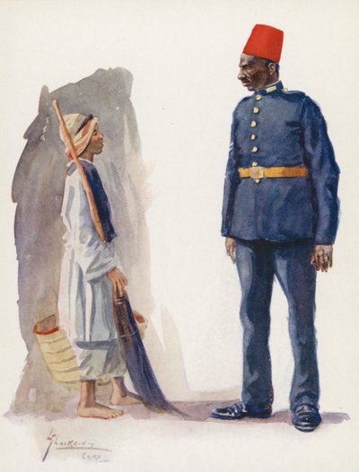 People of Egypt: Policeman and Boy, Ascari Balis wa waled by Lance Thackeray