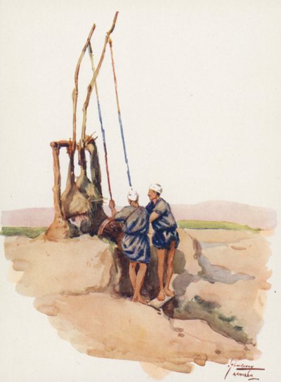 People of Egypt: Shadoof Men, Shaddaf by Lance Thackeray