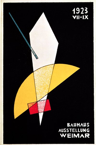 Poster for a Bauhaus exhibition in Weimar, Germany by Laszlo Moholy Nagy