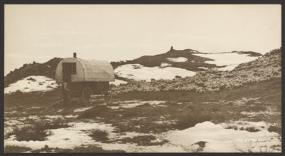 Drifter, Sheep Wagon and Band on Winter Bedground by Laton Alton Huffman