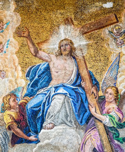 Christ in Glory Between the Virgin Mary and St. John the Baptist (detail) by Lattanzio Querena