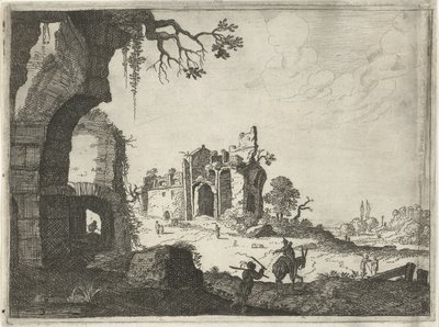 Two Ruins in a Landscape by Laurens Barata