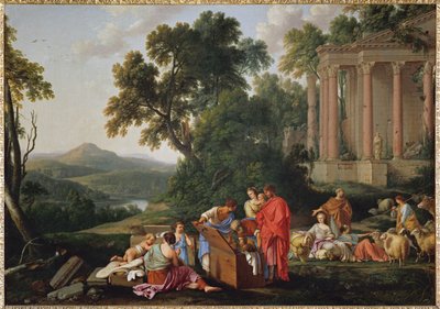 Laban searching for his idols among the possessions of Jacob by Laurent de (workshop of) La Hyre