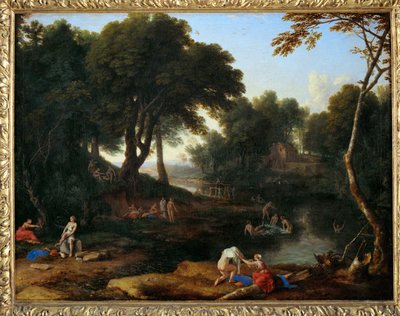 Landscape with bathers by Laurent de (workshop of) La Hyre
