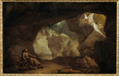 Landscape with Saint Francis by Laurent de (workshop of) La Hyre