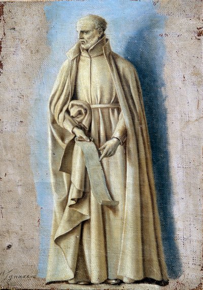 Saint Ignace holding a scroll containing the rules of his order by Laurent de la Hyre