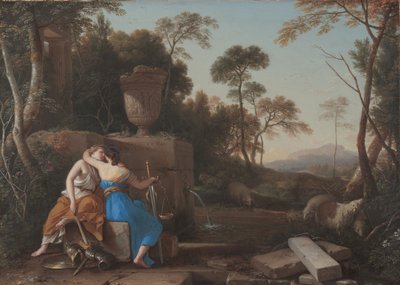 The Kiss of Peace and Justice by Laurent de la Hyre