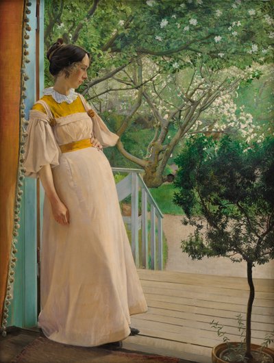 In the Garden Door. The Artist