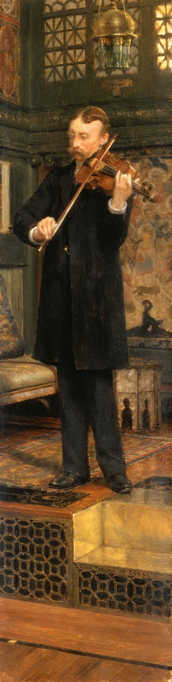 Portrait of Maurice Sons playing the Violin in Alma-Tadema