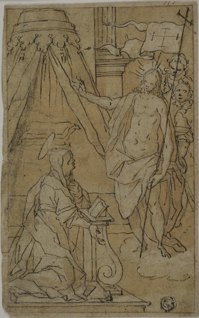 Christ Appearing to His Mother by Lazzaro Tavarone