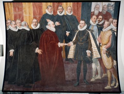 Meeting of Doge Giacomo Durazzo Grimaldi and Infant Don Juan of Austria by Lazzaro Tavarone