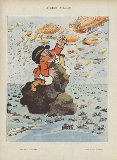 War balloons. Illustration for Le Rire by Leal de Camara