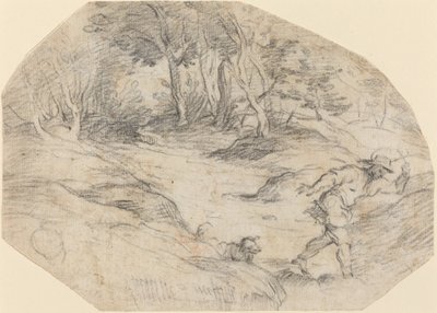 Landscape with a Man and a Dog by Leandro Bassano after Titian