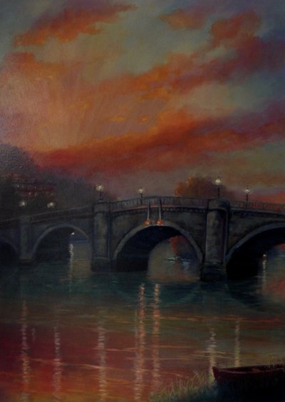 Richmond Bridge Sunset, 2022 by Lee Campbell