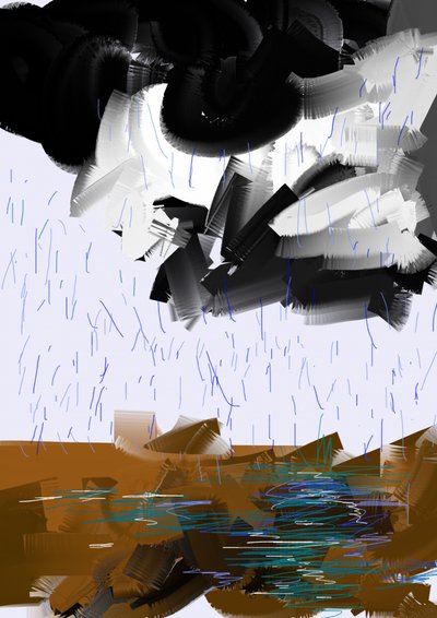 Abstract Rain Storm by Lembayung senja studio [Vintage Poster]