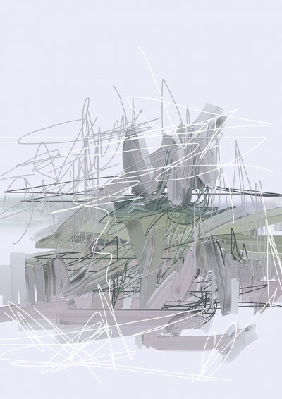 Abstract Urban Flow by Lembayung senja studio [Vintage Poster]