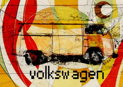 Colorful Retro Van by Lembayung senja studio [Vintage Poster]