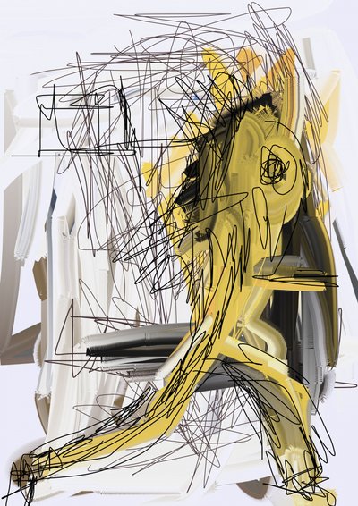 Dynamic Gold Figure by Lembayung senja studio [Vintage Poster]