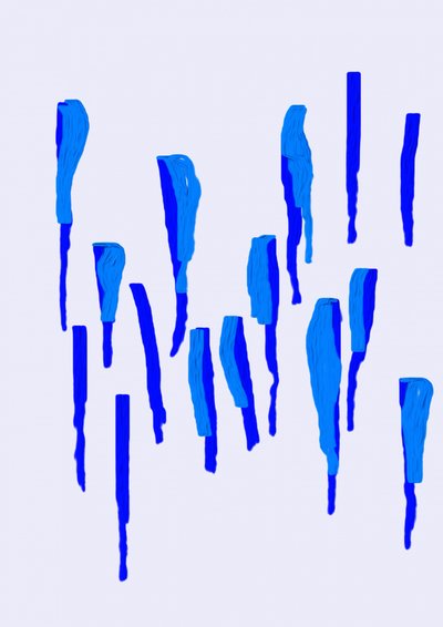 Fluid Blue Shapes by Lembayung senja studio [Vintage Poster]