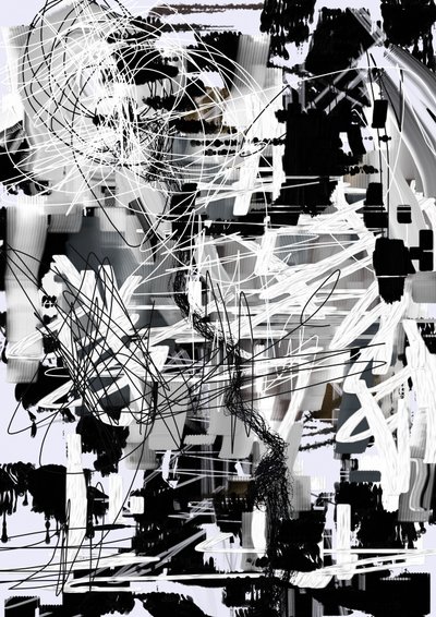 Urban Chaos Abstract by Lembayung senja studio [Vintage Poster]