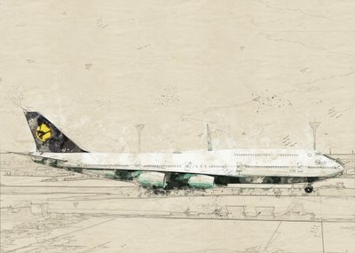 Vintage Aviation Sketch by Lembayung senja studio [Vintage Poster]
