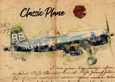 Vintage Fighter Plane by Lembayung senja studio [Vintage Poster]