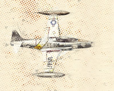 Vintage Jet Blueprint by Lembayung senja studio [Vintage Poster]