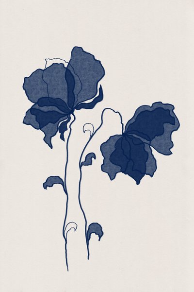 Elegant Blue Blooms by Lena Refur