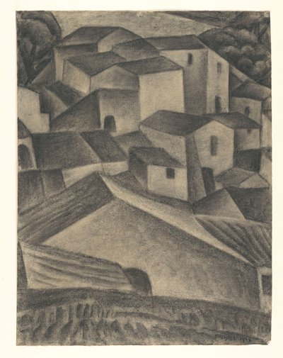 Houses in an Italian Village by Leo Gestel (signed by artist)